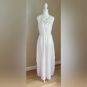 NWT Terzo Millennio 100% Linen bohemian White Maxi Dress Made In Italy. Small